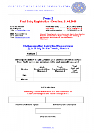Stiahnite si Form 2 - Final Entry Registration